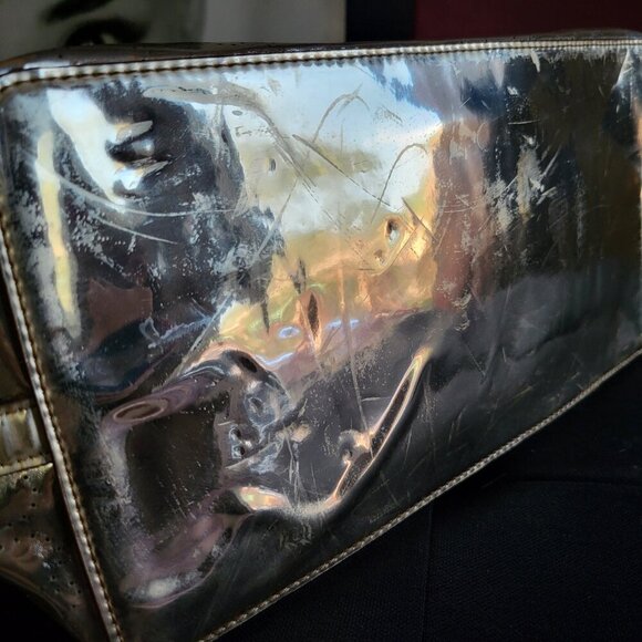 KATE SPADE GOLD METALLIC TOTE BAG - Picture 4 of 13